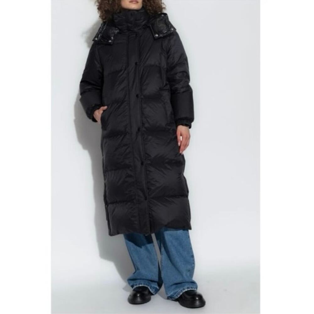 Yves Salomon Designer Made in France Full Length Down Parka Coat